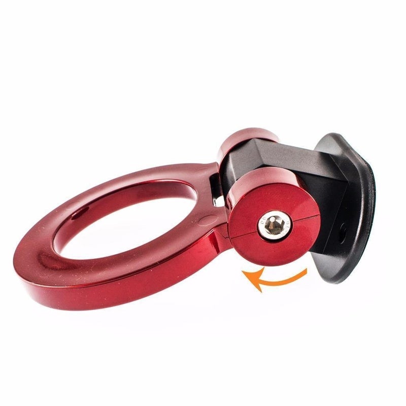 x xotic tech JDM Track Racing Style Bumper Trailer Tow Hook Ring Decoration Sticker Universal Fit All Car Truck SUV, Red - Image 4